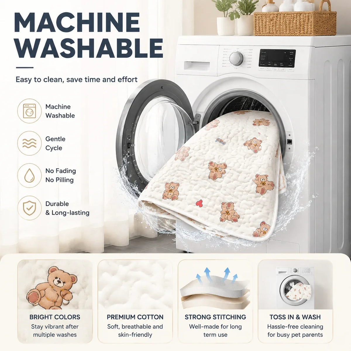 Soft Cotton Pet Mat Washable Dog Cat Bed Pad - MyPetDollar.com