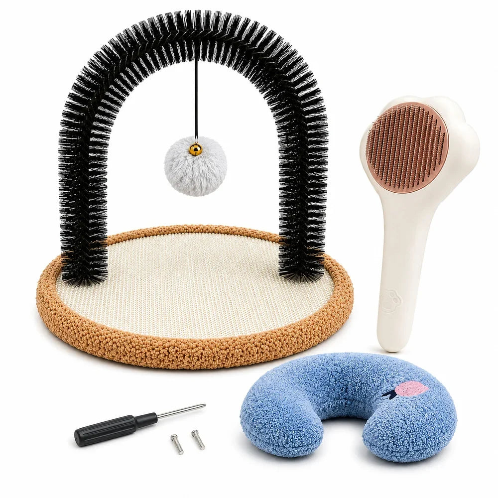 Cat Self Groomer Arch with Reversible Sisal Scratching Base