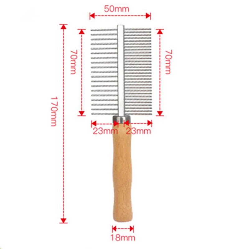 Wood Cat Comb Stainless Steel Grooming Brush – 3 Colors