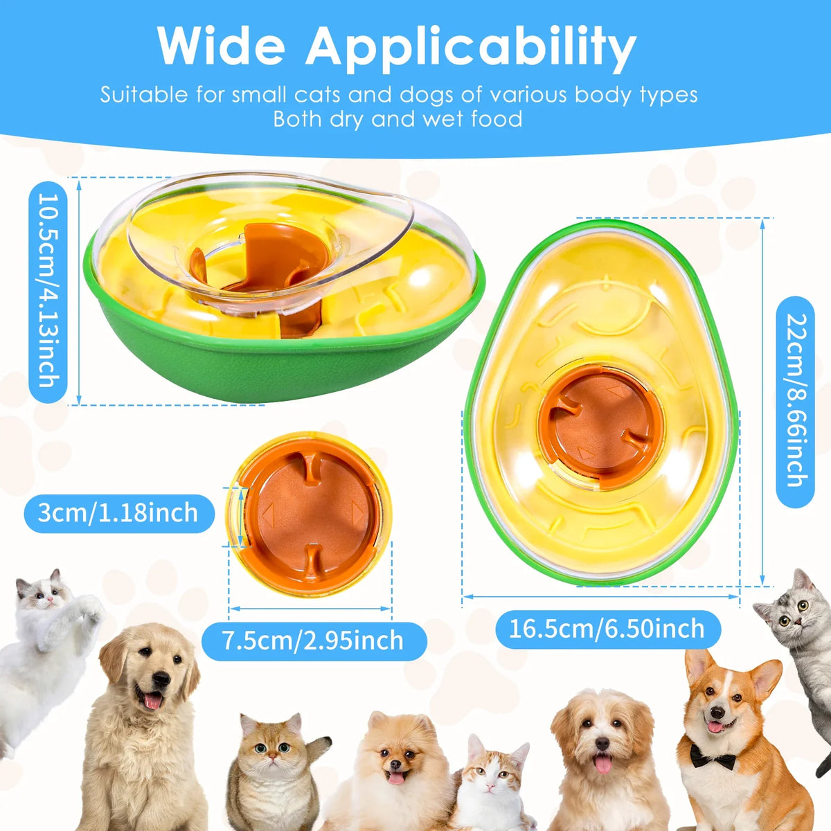Dog Treat Dispenser Plaything Avocado Non Spill Dispensing Wobble