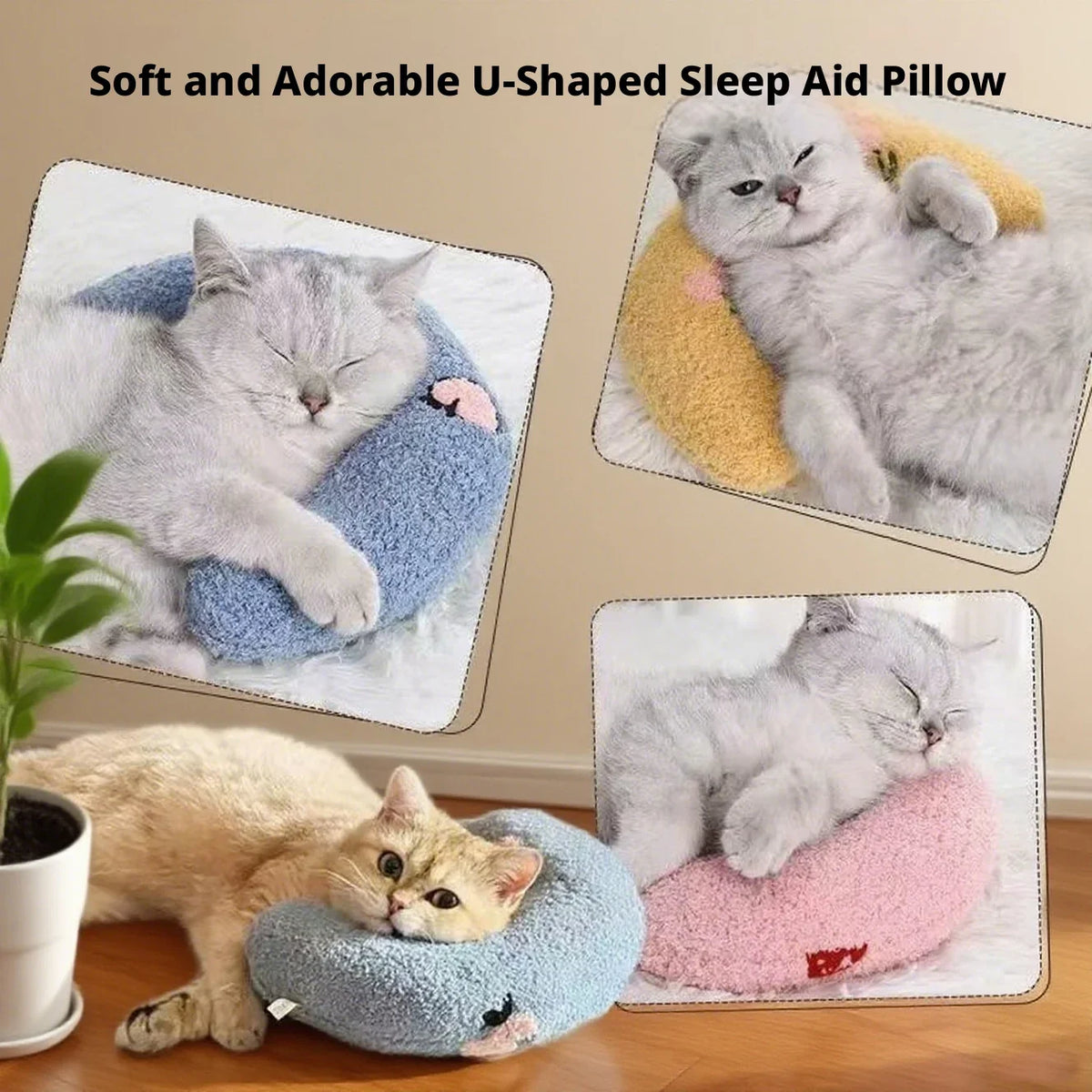 Plush Pet U-shaped Neck-Supporting Sleeping - MyPetDollar.com