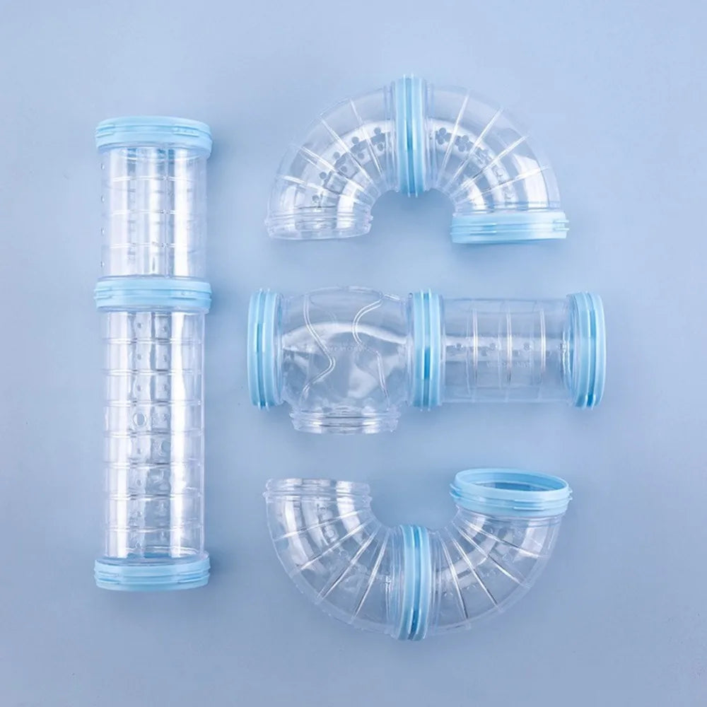 DIY Hamster Tunnel Tubes Set Transparent Ventilated Maze Easy for Small Pets