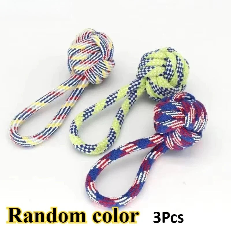 Durable Braided Cotton Rope Dog Chew Toys – 10 Colors