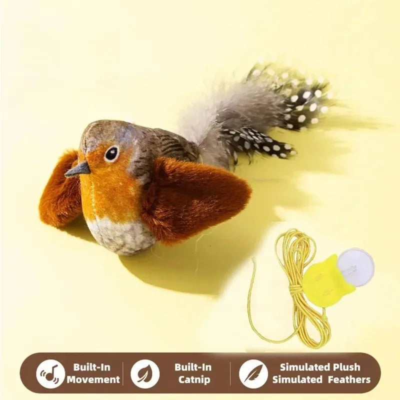 Pet Plaything Cat Plush Emulates the Sound Bird