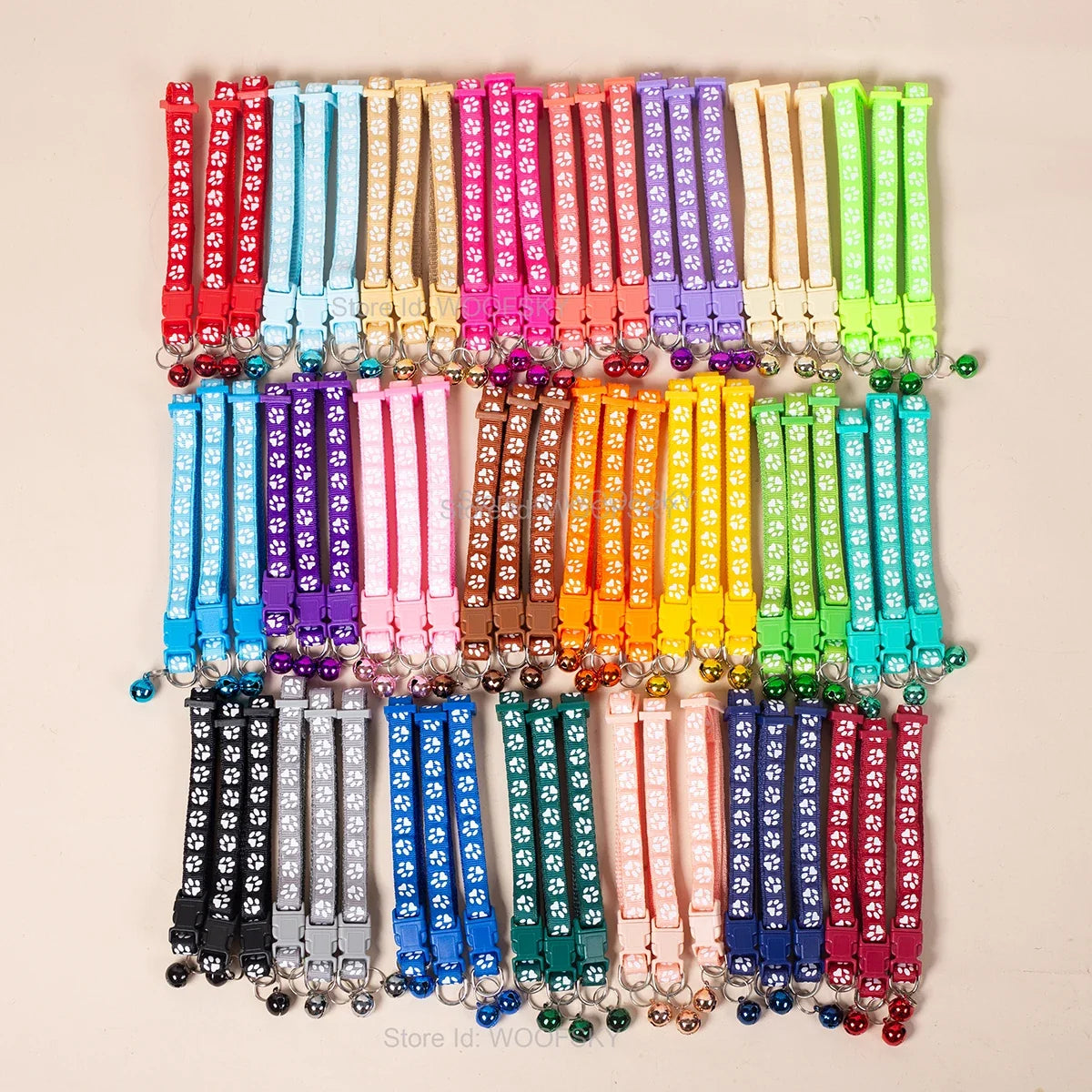 10pcs Colorful Pet Collars with Bell 23 - MyPetDollar.com