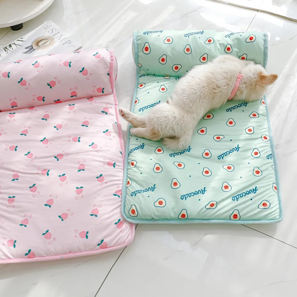 Ice Silk Pet Cooling Mat with Pillow, - MyPetDollar.com