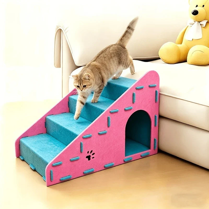 3-in-1 Cat Climbing Ladder with Nest and Scratching Post – 4 Colors
