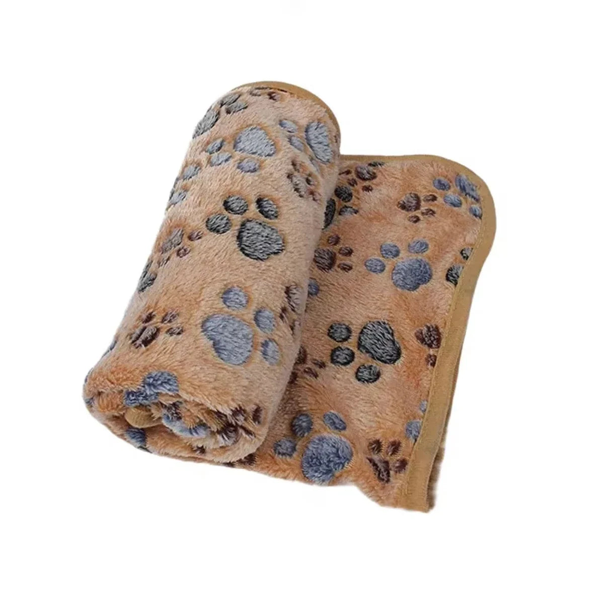 Multicolor Soft Fluffy Pet Blanket with Cute Dog Paw Print, Warm