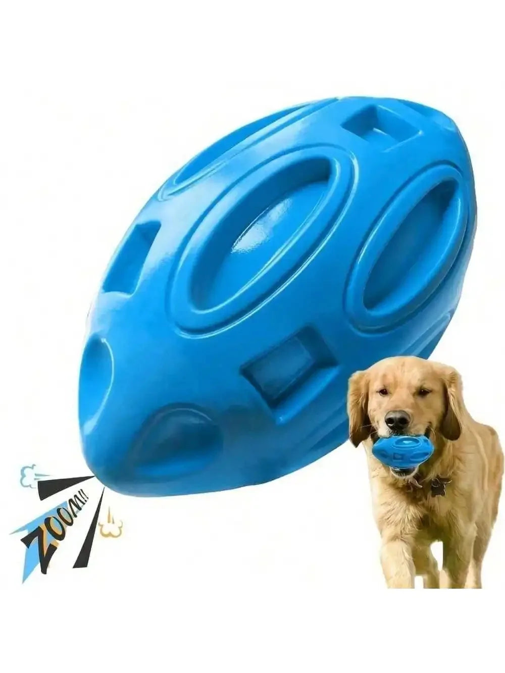 Dog Toy Ball Squeaky Rugby Teeth Cleaning - MyPetDollar.com