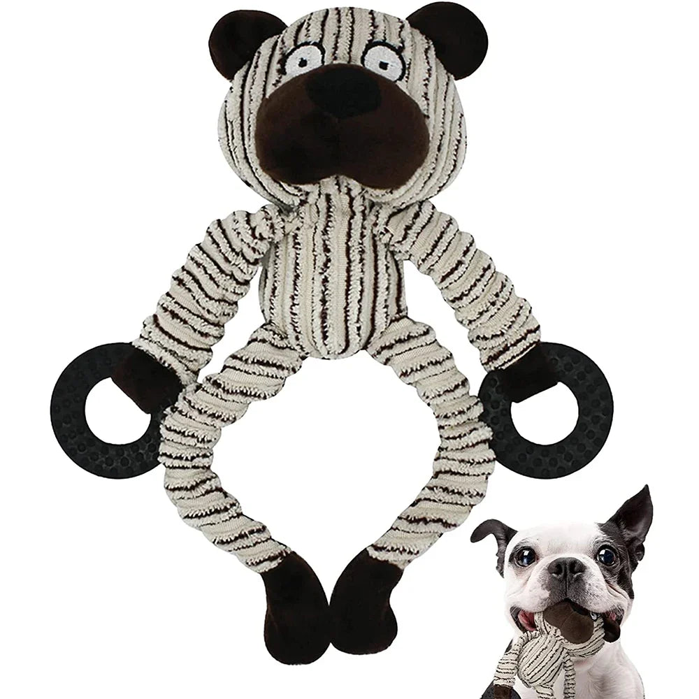 Interactive Squeaky Puppy Toys Plush Chew for Teething Training Dog