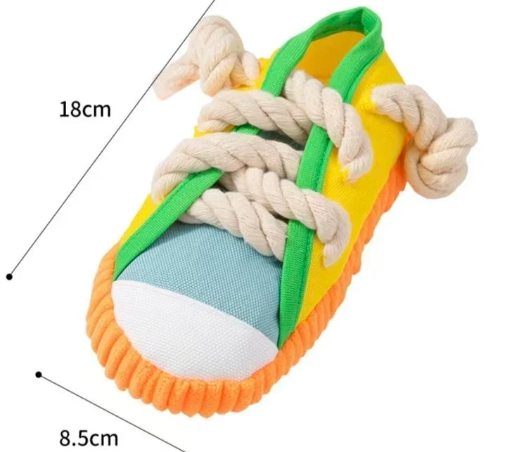 Durable Squeaky Dog Toy Shoe Shape for Small Medium Puppy Chew – 3 Colors