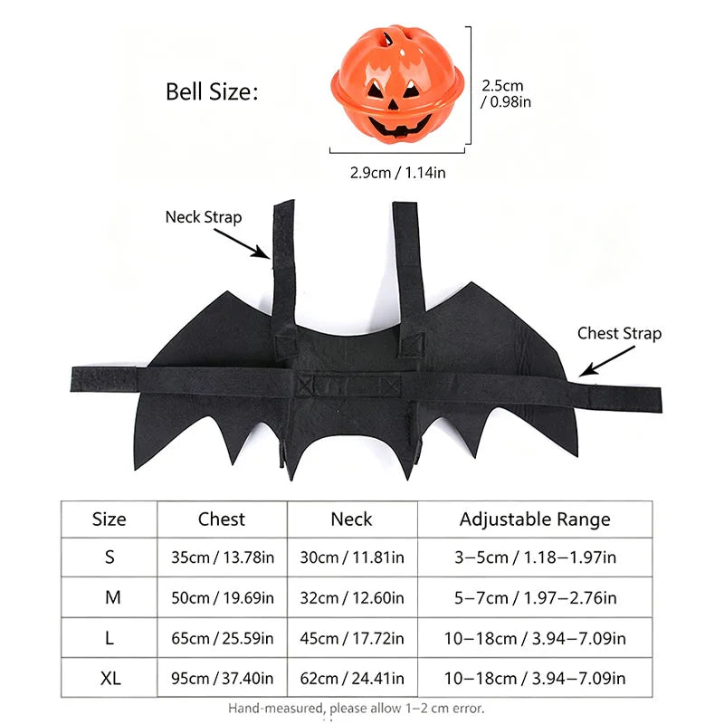 1Pc Cat Costume, Halloween Cat Costume Bat - MyPetDollar.com