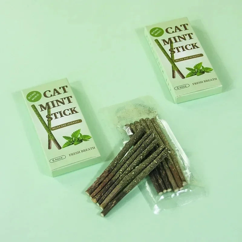 6pcs Natural Matatabi Cat Stick Mint Caught - MyPetDollar.com