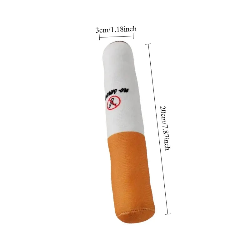 Funny Cigar Design Dog Plush Squeaky Plaything – 2 Colors