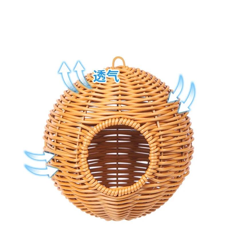 Bird Nest Fake Grass Handwoven Bird Cage - MyPetDollar.com