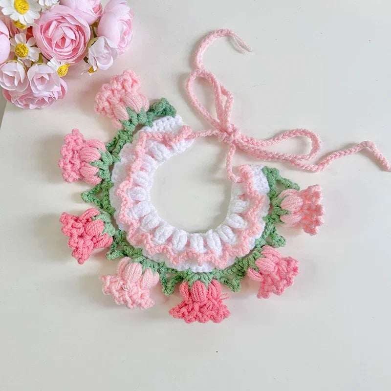 Pure hand knitting Cat Dog Knitted Collar - MyPetDollar.com