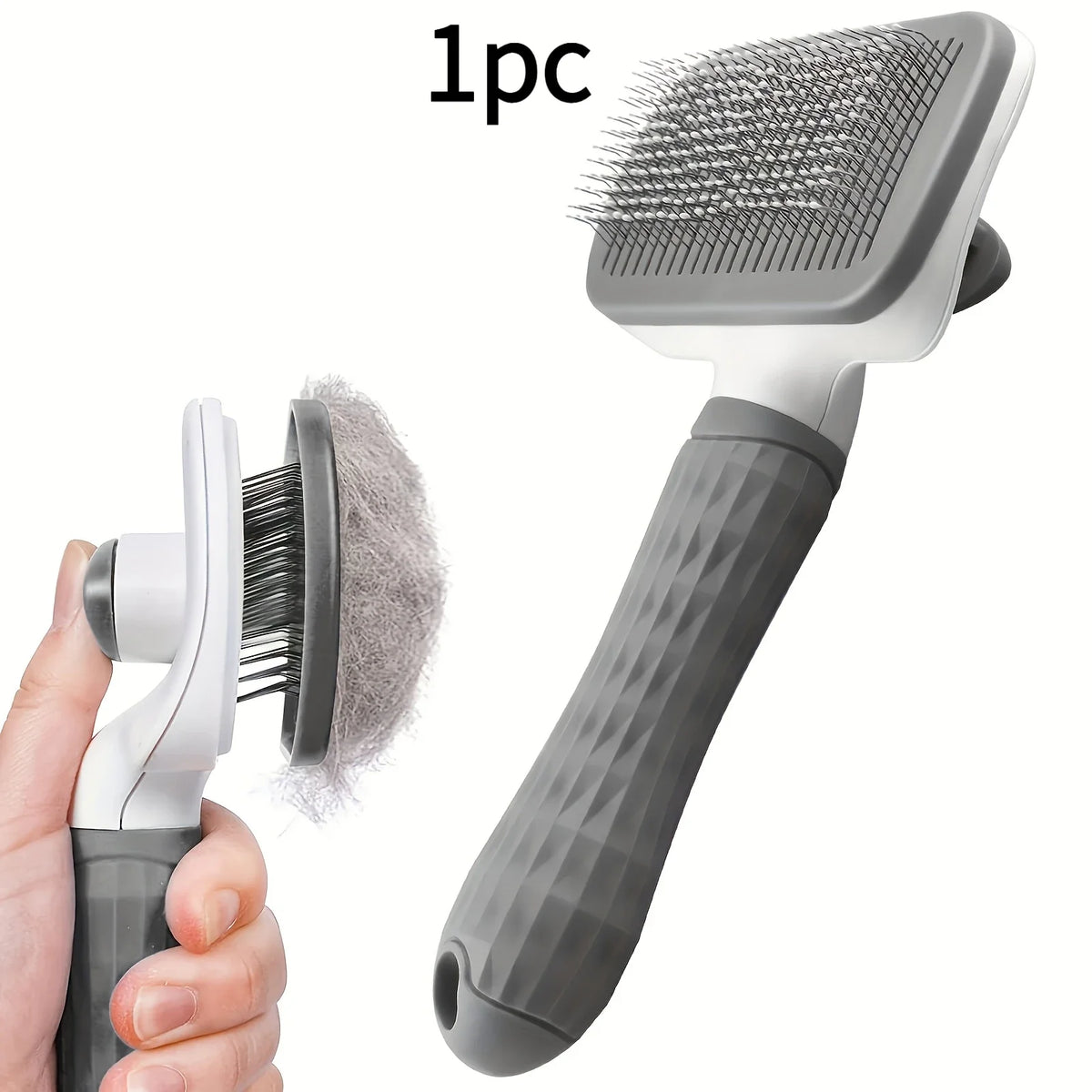 Easy-clean Pet Grooming Brush – 2 Colors