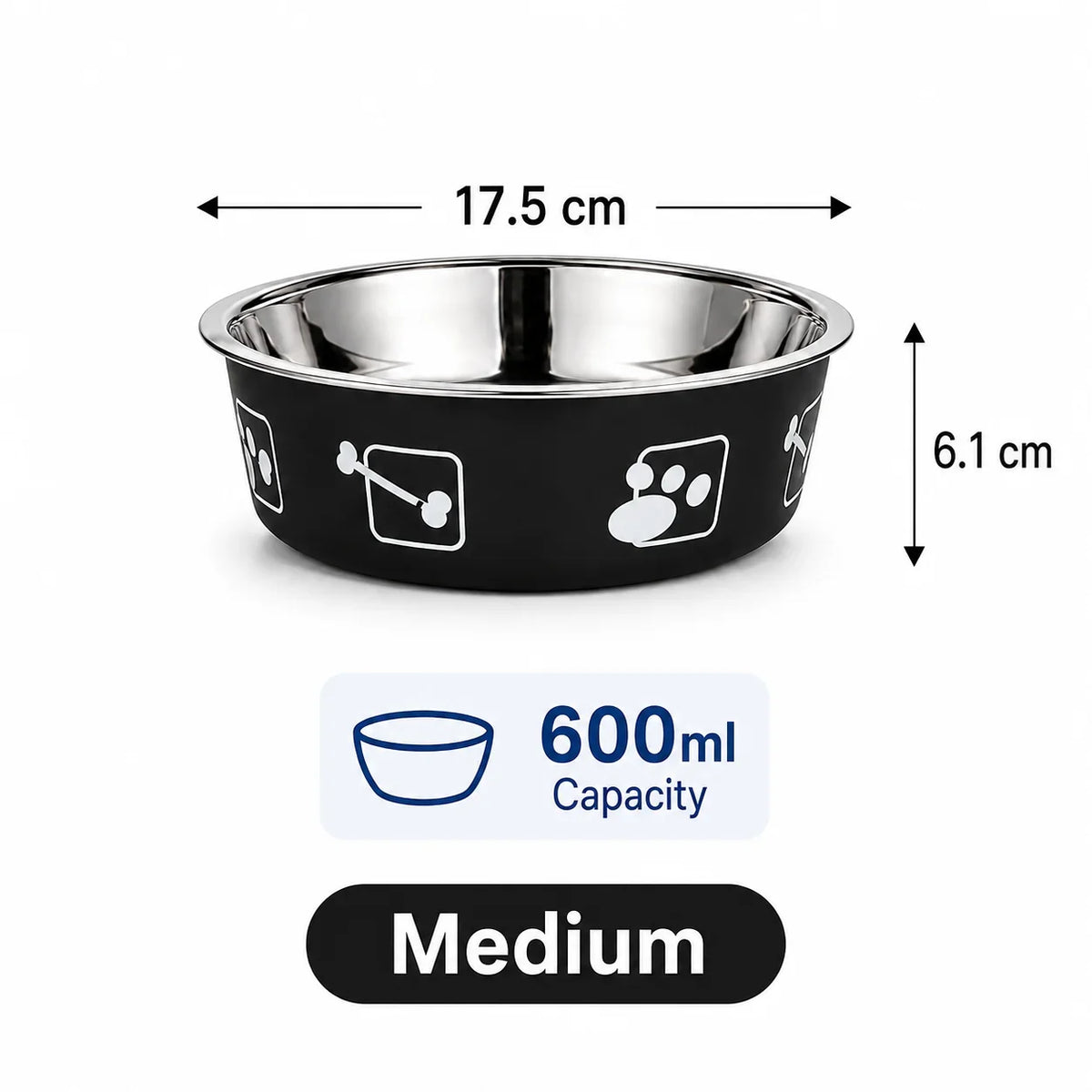Stainless Steel Pet Bowl Thickened Anti Slip - MyPetDollar.com