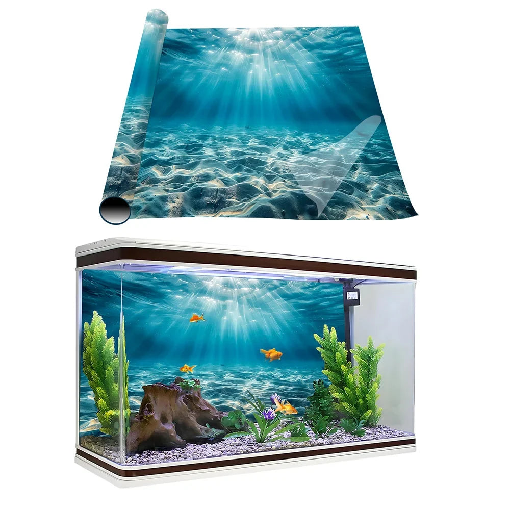 Blue Ocean Beach, Fish Tank Background - MyPetDollar.com