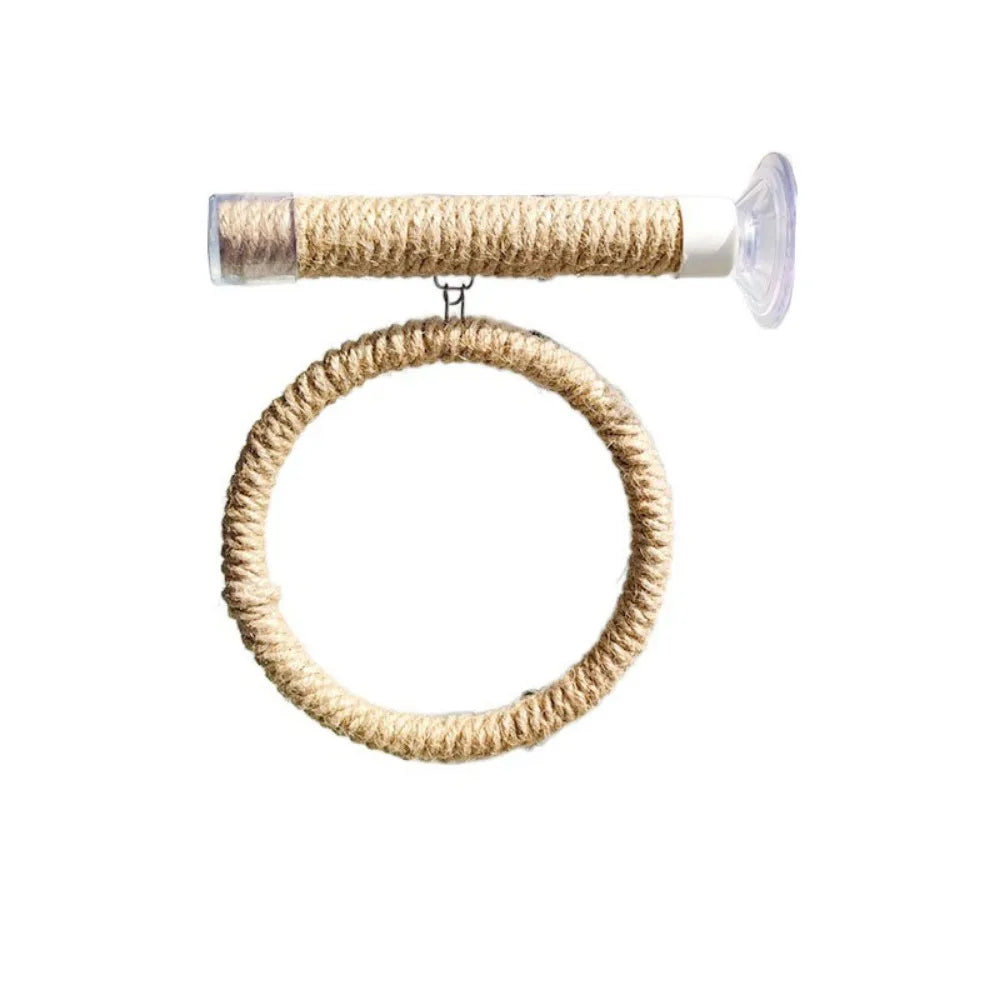 Suction Cup Bird Plaything Swing Set Linen Rope, Non-Slip