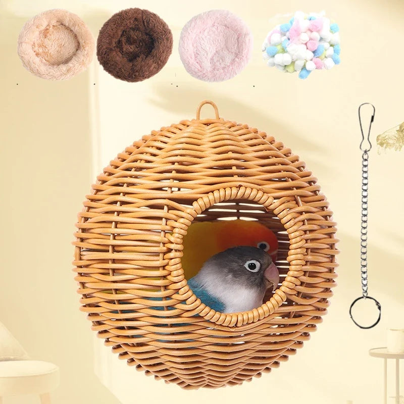 Bird Nest Fake Grass Handwoven Bird Cage - MyPetDollar.com