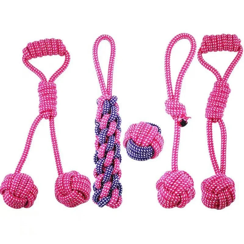 Durable Purple Dog Chew Rope Plaything Set – 2 Colors