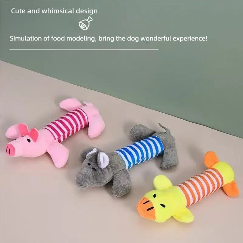 Puppy Squeaker Squeaky Plush Bone Dog Toy - - MyPetDollar.com