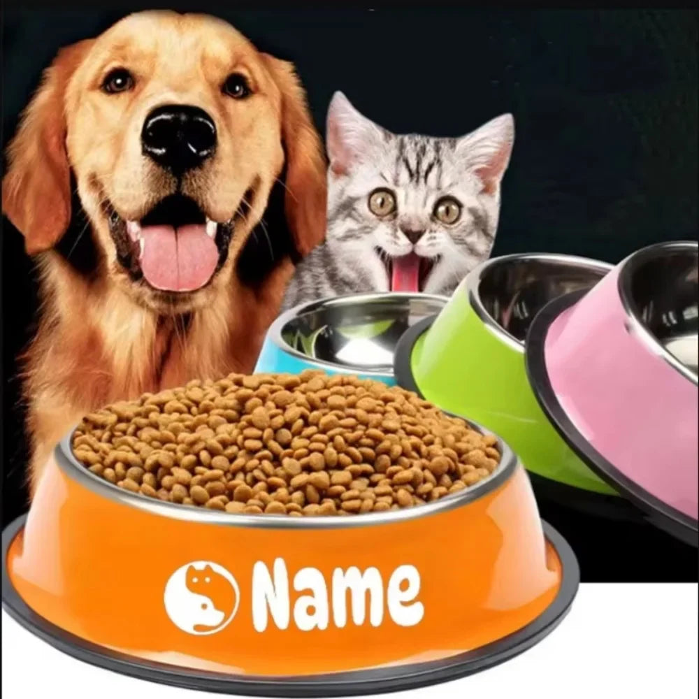Custom Name Dog & Cat Stainless Steel Pet - MyPetDollar.com