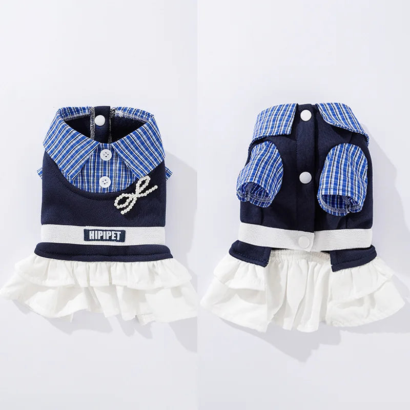 Pet clothes college pleated skirt teddy bear - MyPetDollar.com
