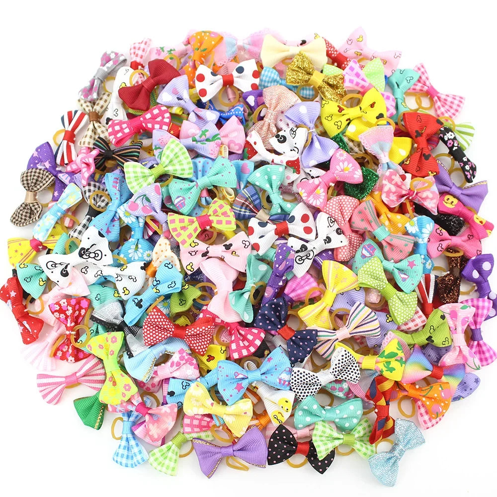 Set Cute Pet Bows Small Dogs Grooming - MyPetDollar.com