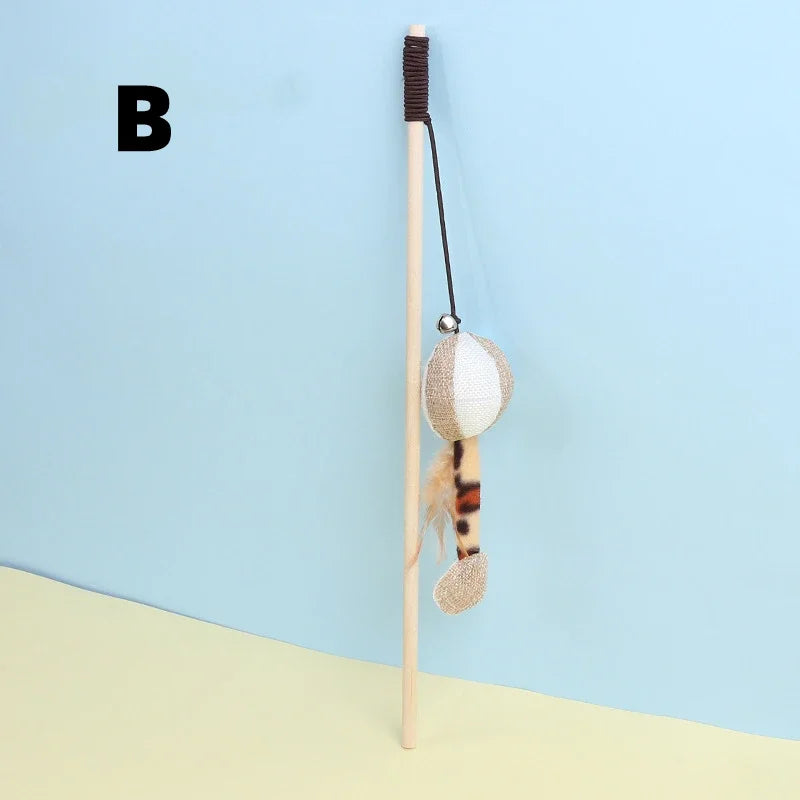 New Mouse Wooden Teasing Cat Rod Cat Toy Pet - MyPetDollar.com
