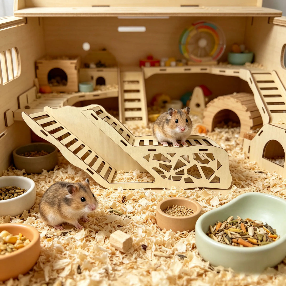 Hamster Wooden Tunnel Passage with Ladder, - MyPetDollar.com
