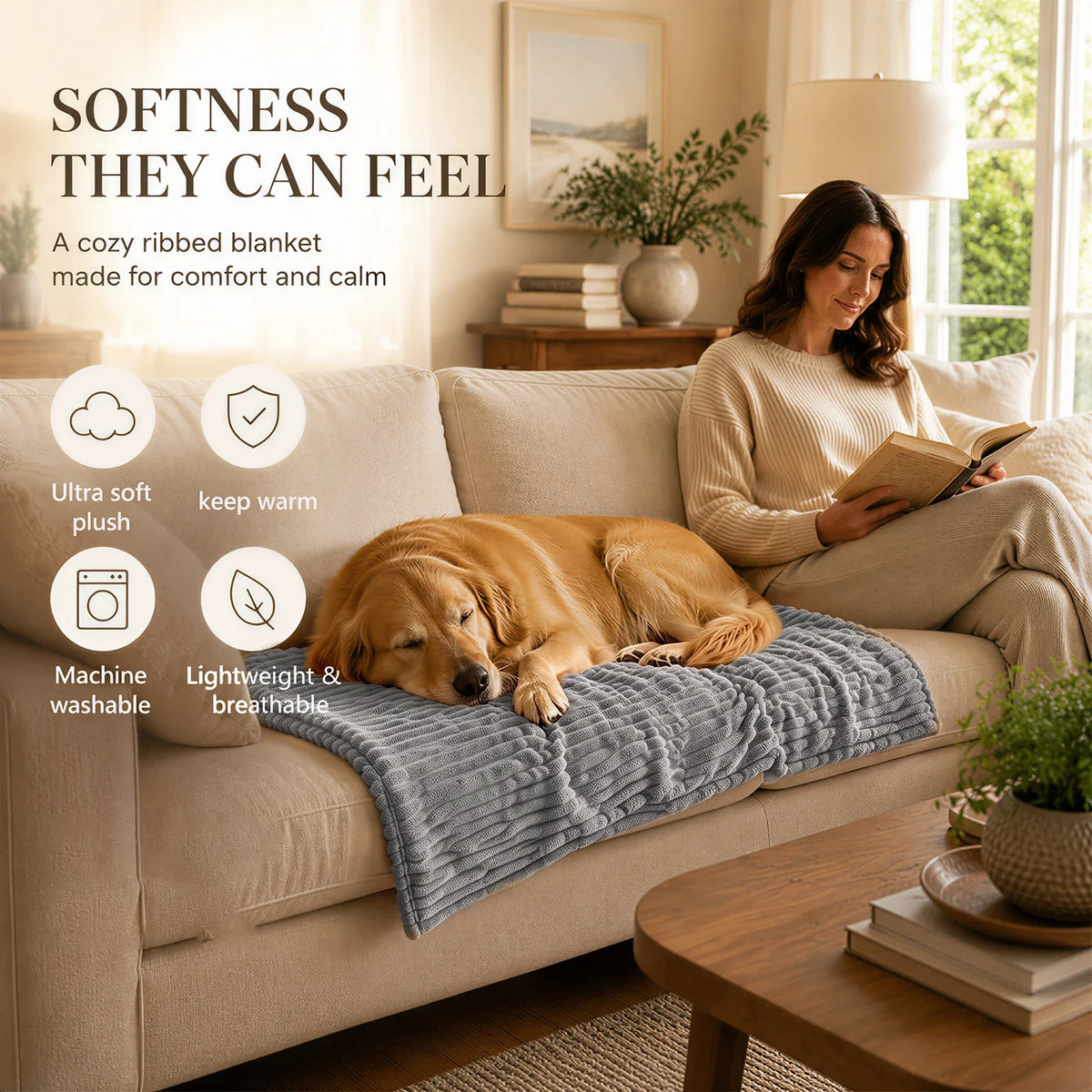 Striped Dog Blanket Large Pet Mat Thicken - MyPetDollar.com