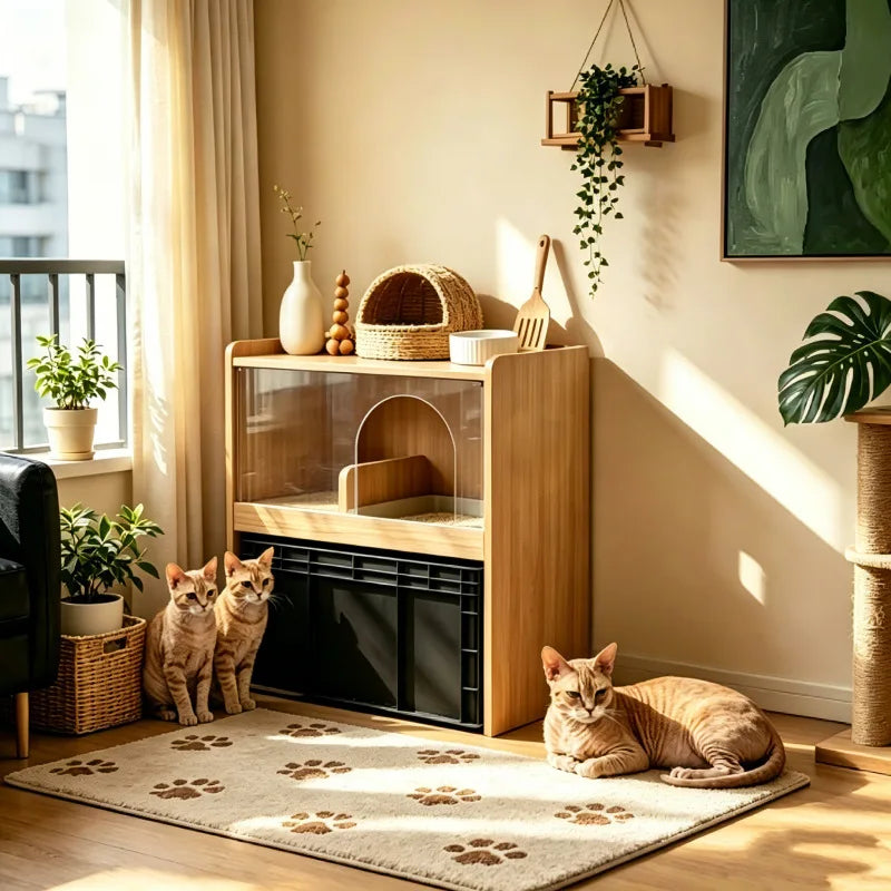 Wood Cat Litter Box – 3 Colors