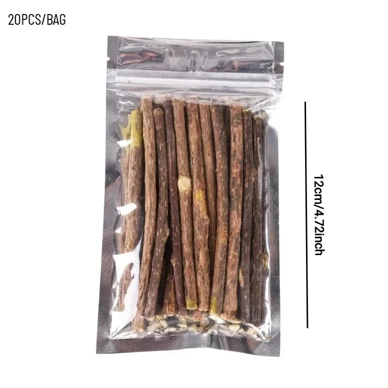 Natural Woodruff Cat Chew Stick Catnip Molar Bite Toy, Interactive