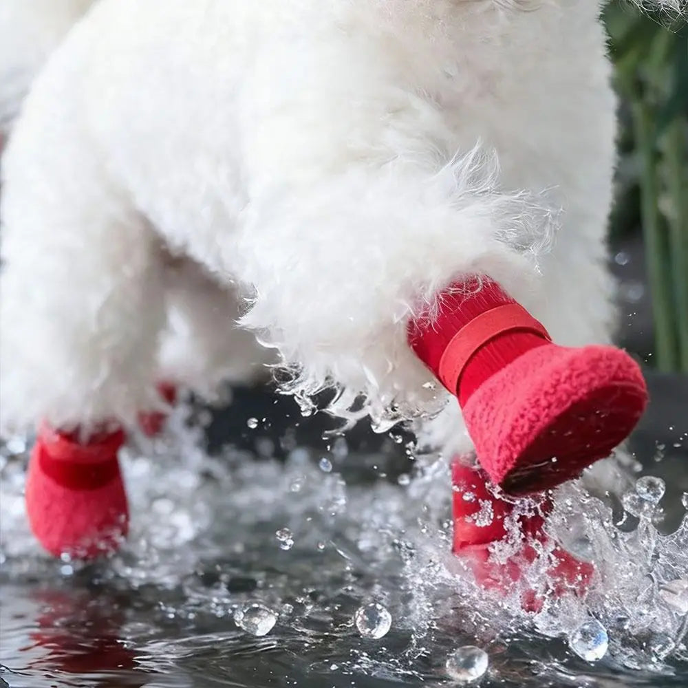4Pcs/Set Portable Anti-slip Dog Shoes - MyPetDollar.com
