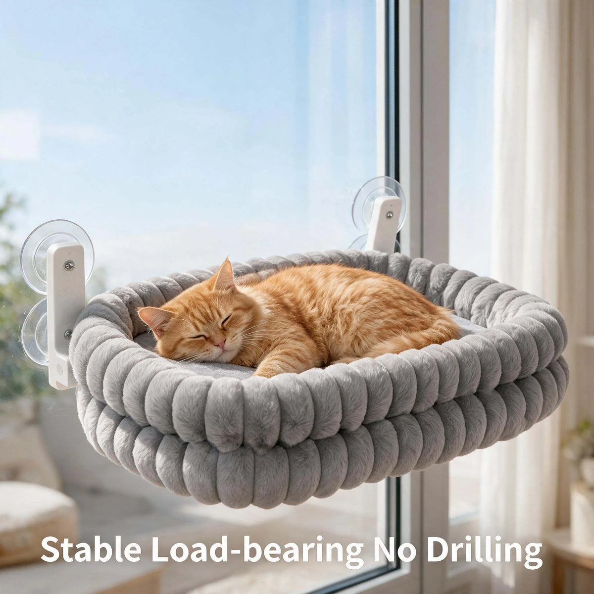 Double-Sided Plush Cat Window Hammock Winter - MyPetDollar.com