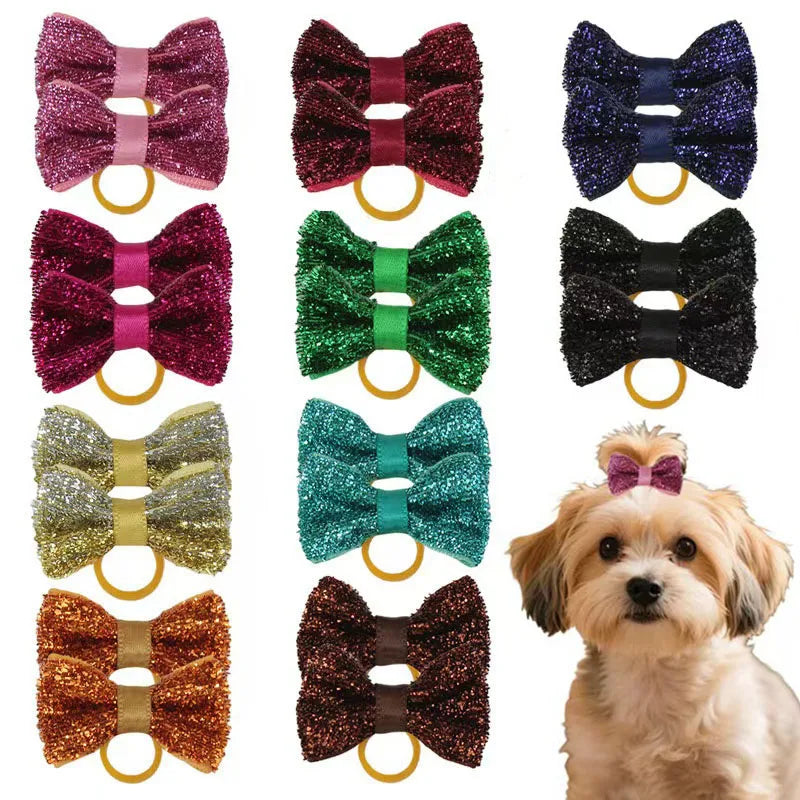 20/30/50Pcs Winter Xmas Puppy Bow Handmade - MyPetDollar.com
