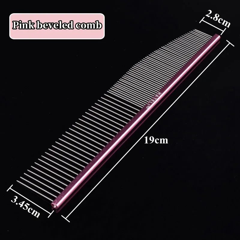 Pet Pink Comb Cat & Dog Professional Stainless Steel Grooming – 7 Colors