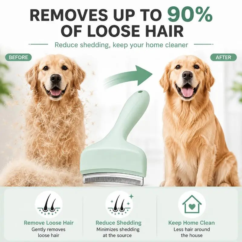 {YY30} Pet Deshedding Brush With Safe - MyPetDollar.com