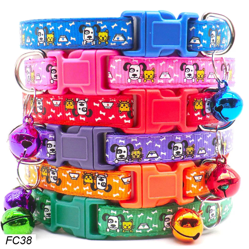 100Pcs Dog Collar With Bells Adjustable - MyPetDollar.com