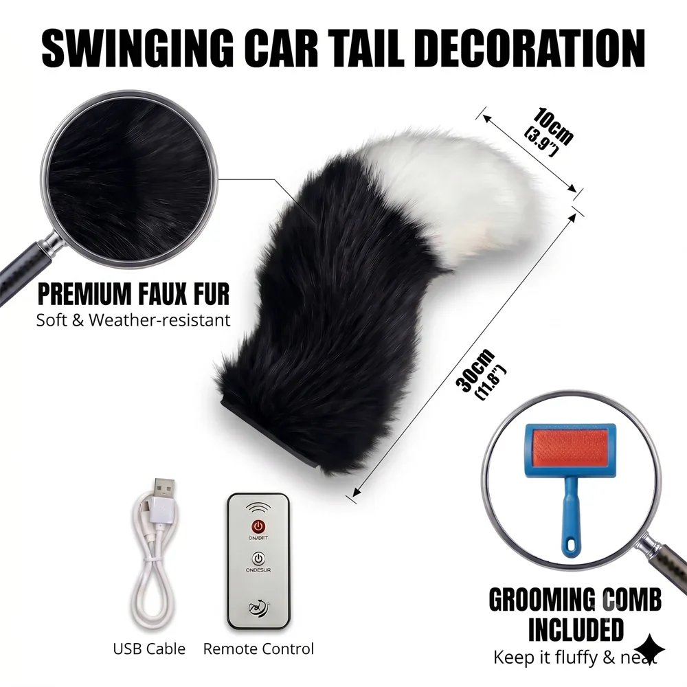 Fluffy Motorcycle Tail Decoration Vehicle - MyPetDollar.com