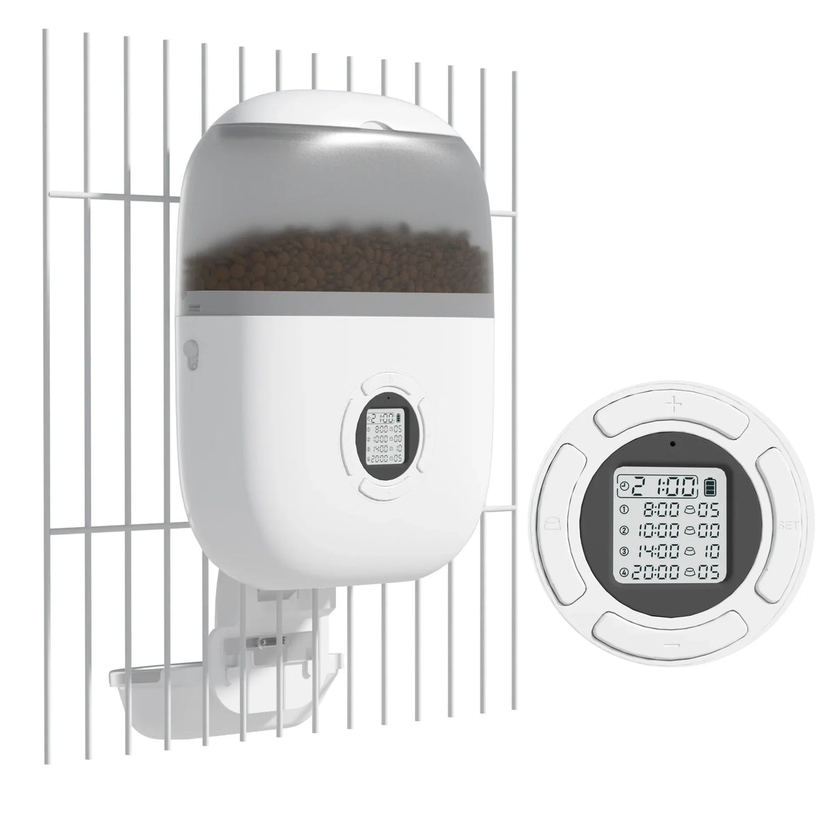 Cage Mounted Intelligent Timing Rabbit Food Feeder