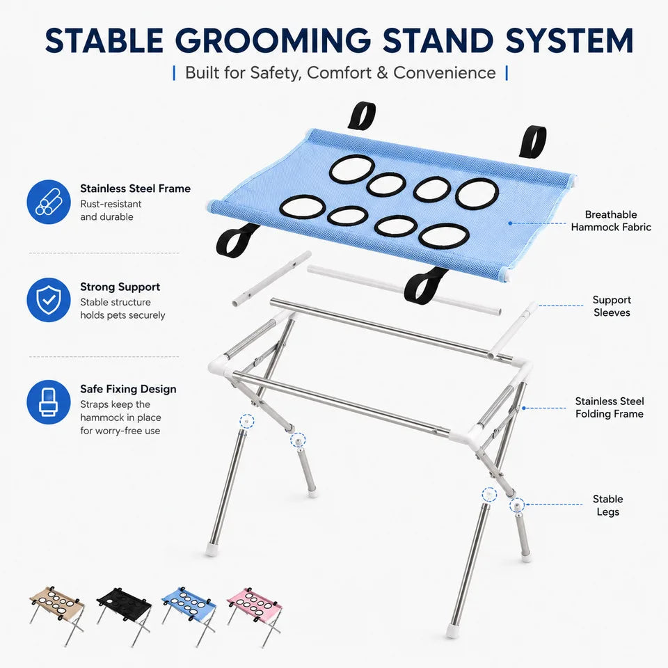 Pet Grooming Hammock Stand Foldable Dog Cat - MyPetDollar.com