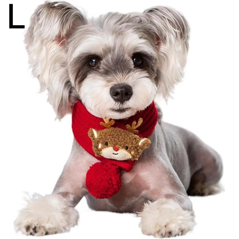 Knitted Pet Scarf Christmas Holiday Dog Collar – 8 Colors