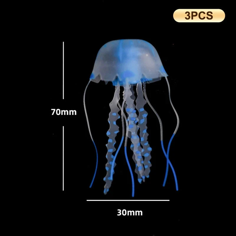 Glowing Silicone Jellyfish Aquarium Decoration – 29 Colors