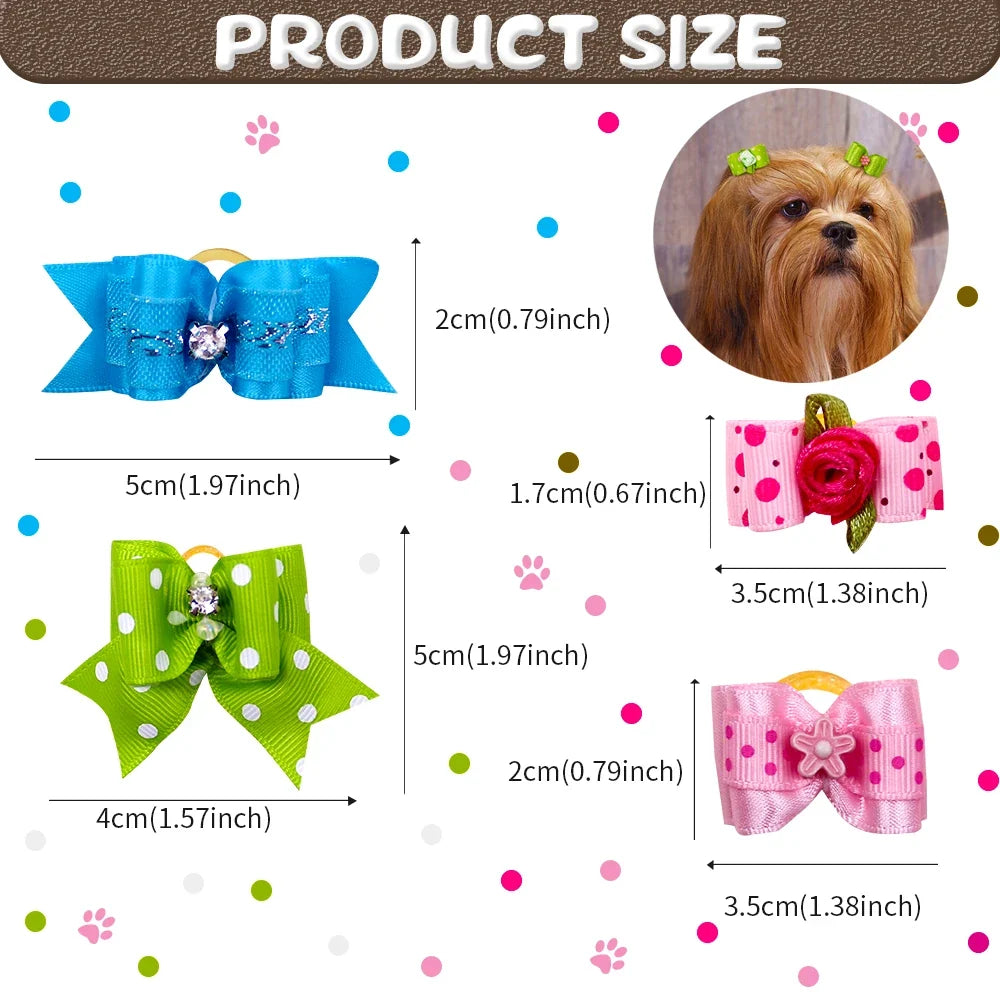 20pcs Pet Dog Cute Hair Bows with - MyPetDollar.com