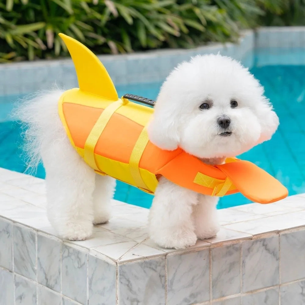 Shark Shape Dog Life Vest Superior Buoyancy - MyPetDollar.com