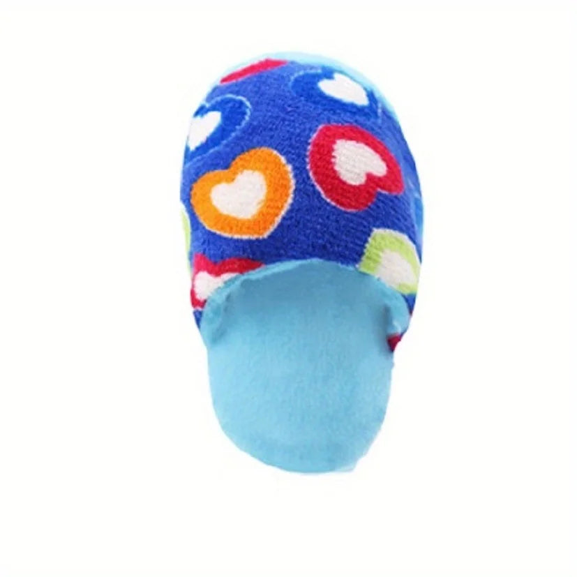 Soft Durable Plush Squeaky Slipper Chew Toy
