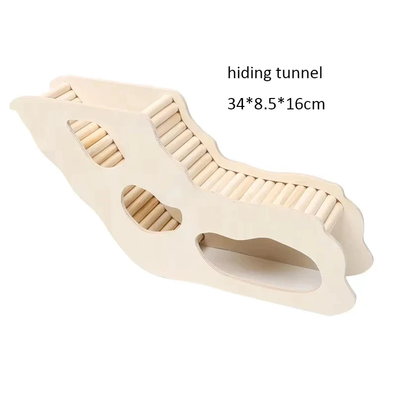 Wooden Tunnel for Hamsters Climbing Ladder – Interactive & Puzzle Small Pet Toys